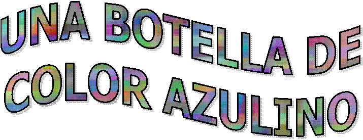 UNA BOTELLA DE COLOR AZULINO 